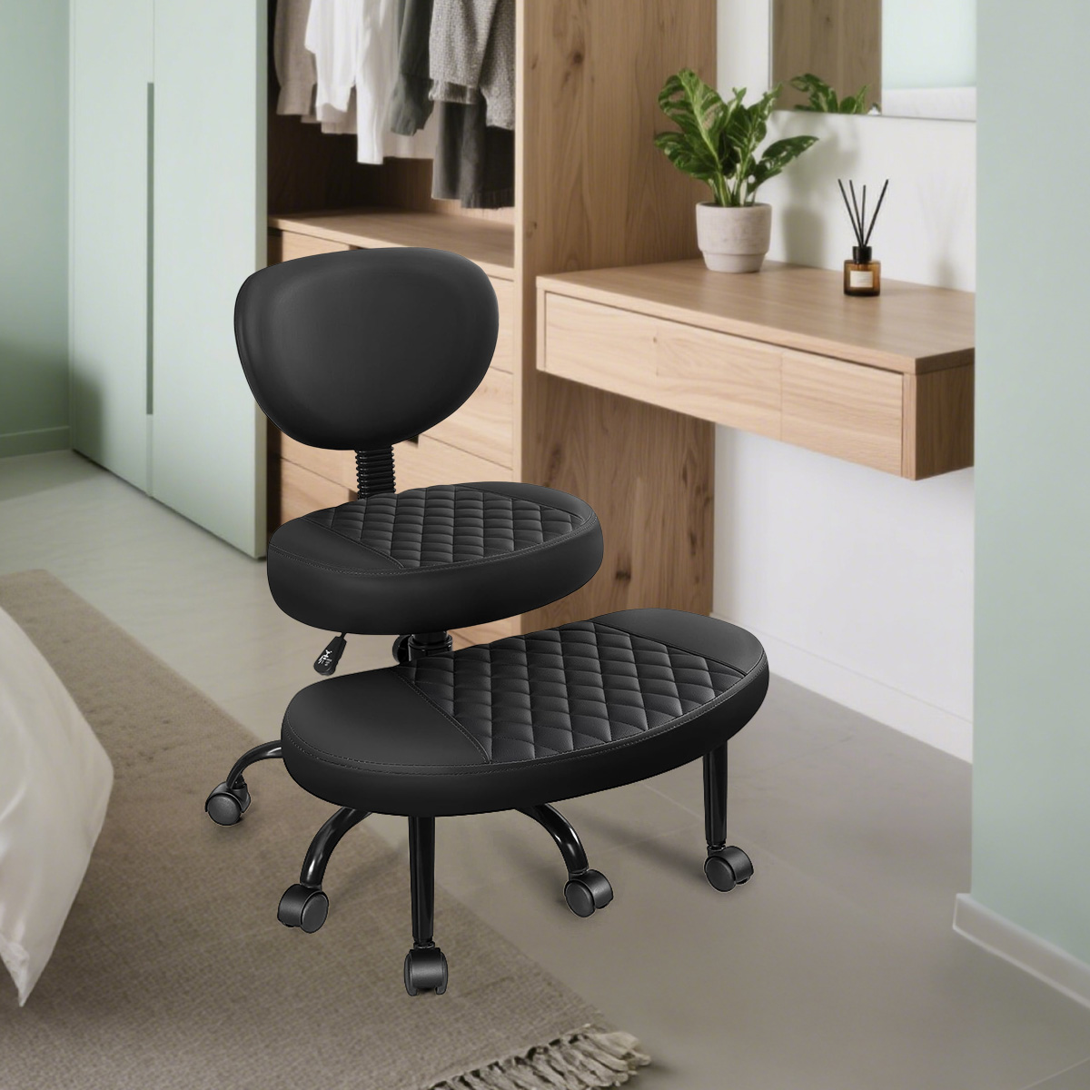 Ergonomische kreuzbeinige Bürostuhl mit 360 ° Drehfußstütze und einstellbare Höhe
